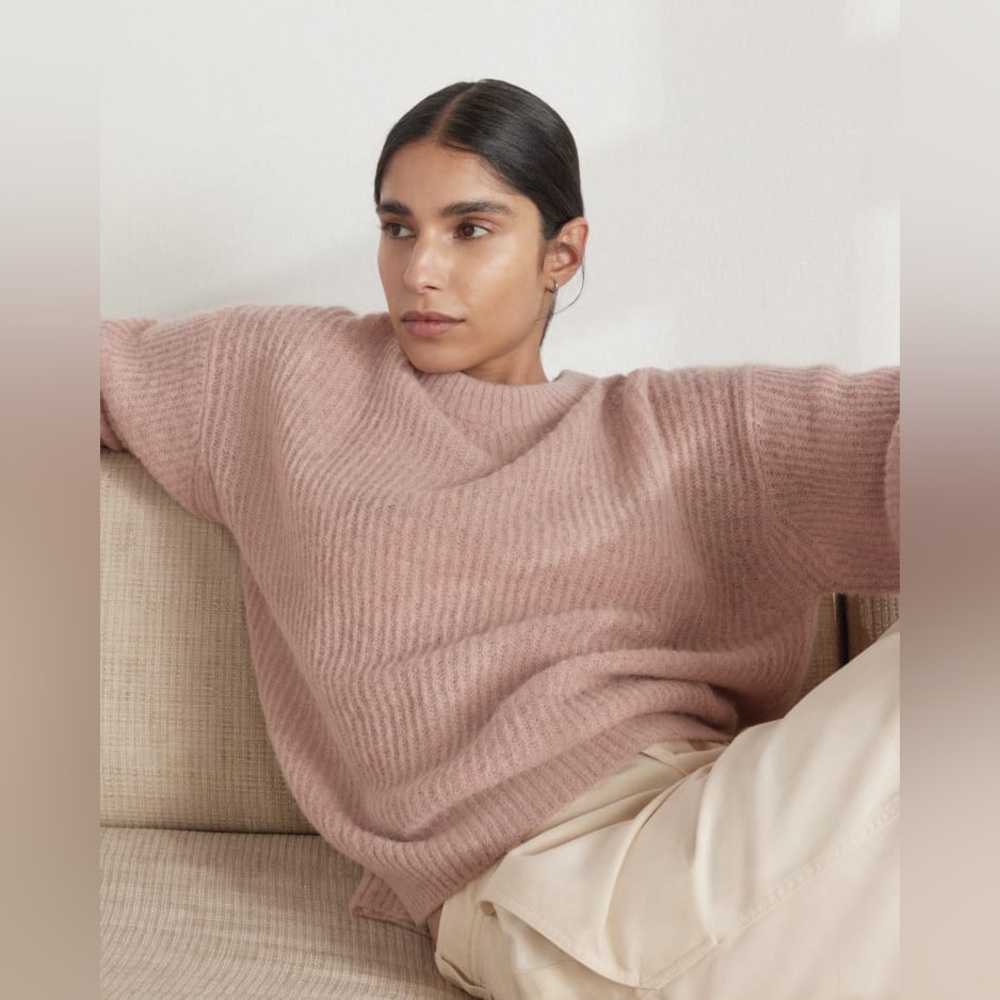 🌸EVERLANE THE COCOON CREW IN ALPACA SWEATER IN CAFE CREME XS